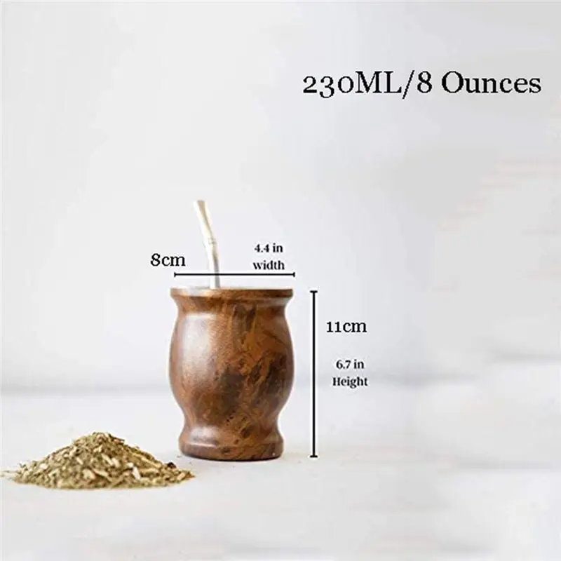 BAAG-Yerba Mate Set- Includes Double Walled 18/8 Stainless Steel Tea Cup, One Straw, A Wood Cleaning Brush(230ML) - view 6