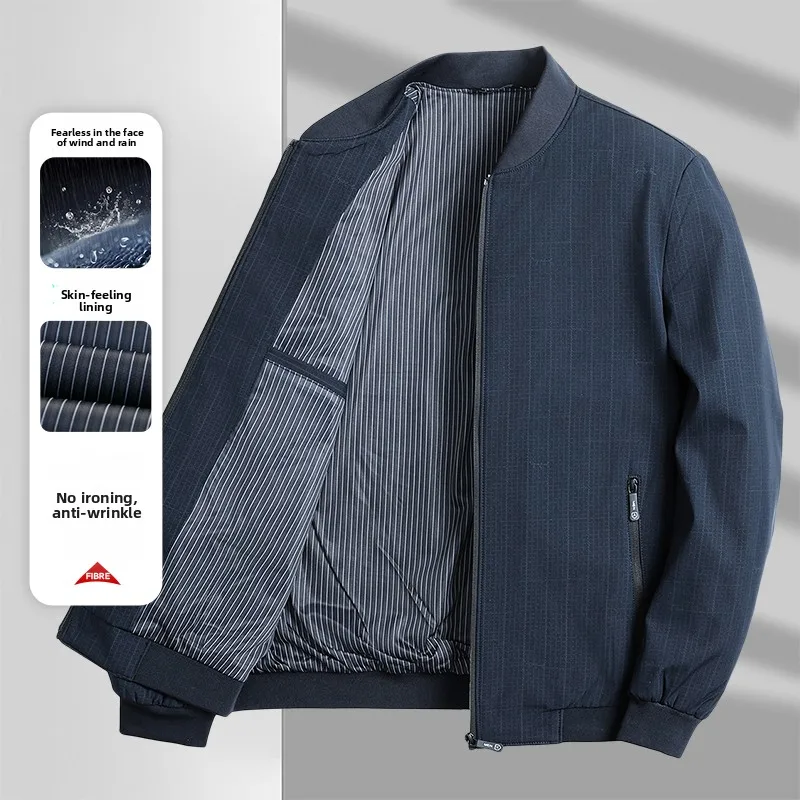 

2026 Men's Business Casual Jacket Solid Color Baseball Collar Casual Outerwear for Spring Autumn Comfortable Versatile Men's Top