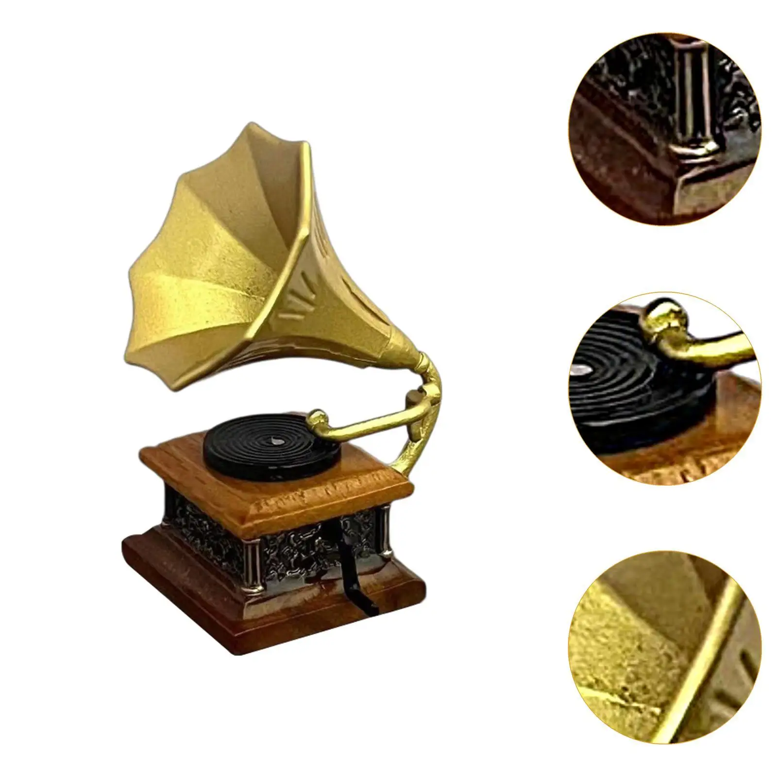 Casa delle bambole Grammofono Scala 1:12 Scena Micro Paesaggio Decorazione realistica per bambole Giochi di finzione per cucina Teatable Soggiorno