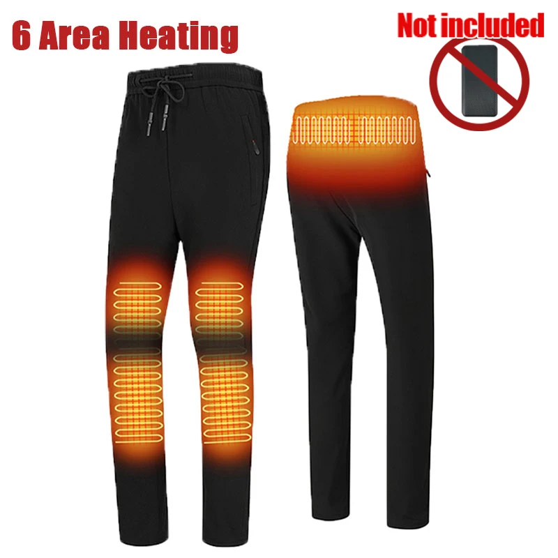 

6 Zone Winter Men Thermal Heating Ski Pants Warm Trousers Women Winter Sports Heating Warm Pants (Not Included The Power Bank)