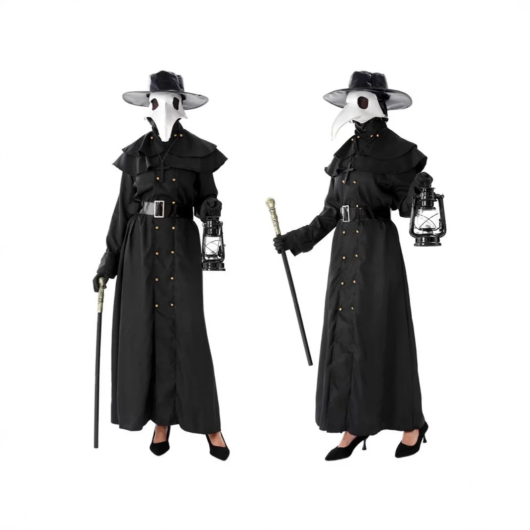 

Dark Death Doctor Bird Beak Mask Cane Stage Performance Costume Halloween Crow Mask Ethnic Women's Clothing Traditional Chine...