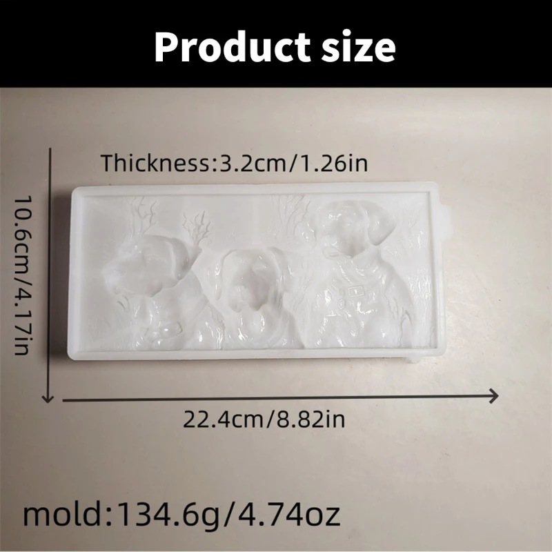 قالب سيليكون قوي قابل لإعادة الاستخدام مكون من ثلاثة كلاب شبه مريح لإضفاء طابع شخصي على ديكور الحائط الداخلي والخارجي للاستخدام