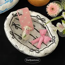 Korean Bow Storage Basket, Cosmetics Jewelry Desktop Storage Basket, Organizing Basket Female Home Decoration