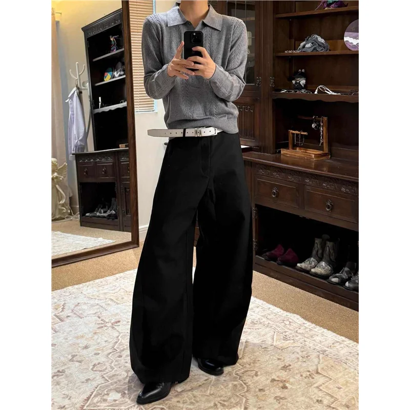 

Корейский мужской вязаный свитер Long Sve в винтажном стиле с пшеничным узором и вышивкой, осенний однотонный свитер Cleanfit