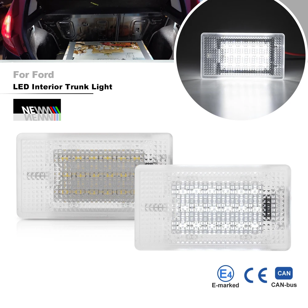 2Pcs LED Courtesy Luggage Lights for Ford Focus Mk1 Mk2 Fiesta Escort Granada Scorpio Canbus No Error Trunk Lamps Boot Lights