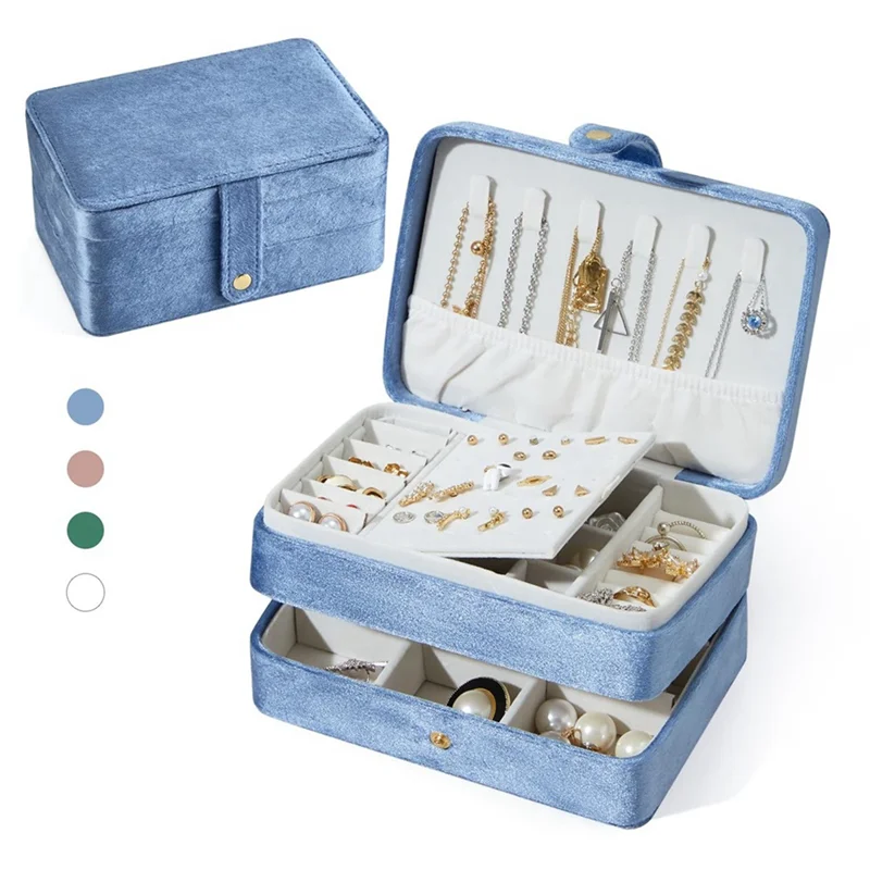 ABFY-Women Velvet Jewelry Box Multi-Layer Jewelry Storage Box Can Accommodate Rings, Pendants, Earrings