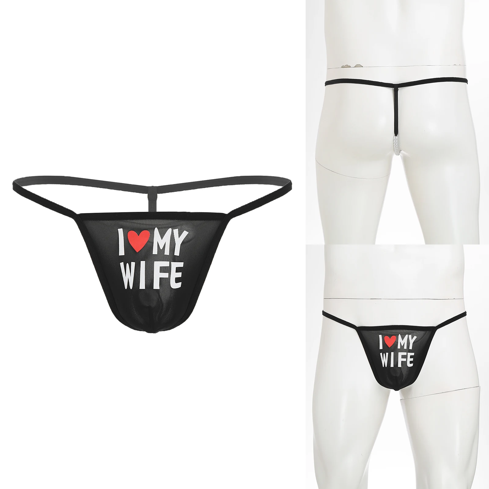 

Men Adult Sissy G-string Thong Sheer Mesh Bulge String T-back Low Rise Thong Underwear for Gays Dating Night Couple Games Briefs