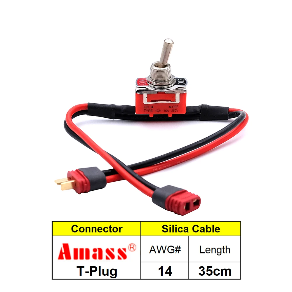 Grote Stroom Hoge Belasting Schakelaar AMASS XT60 XT90 T-Plug Power ON-OFF Toggle 12/14AWG voor eBike RC Vliegtuig ESC Motor Aansluiten