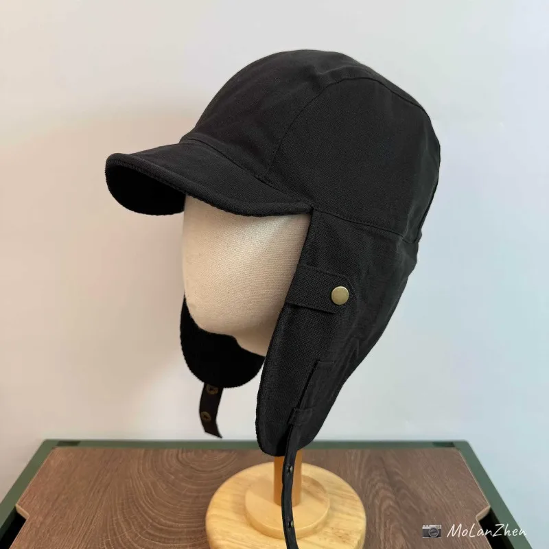 Harajuku ريترو الأدوات نمط سروال قصير منفذها القبعات للرجال الخريف الشتاء في الهواء الطلق الدافئة سدادات حماية الأذن تنوعا الطيار قبعات النساء