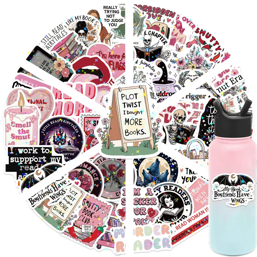 50 Sheets Star Film Reading PVC Waterproof Stickers Cute Cartoon Vinyl Decals for Phone Guitar DIY Decor RecordingYourLife Store