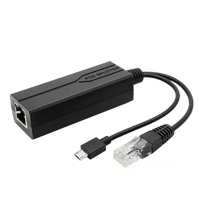 POE-Splitter 48 V auf 5 V Micro-USB Typ-C 100 Mbit/s und 1000 Mbit/s Gigabit-POE-Kamera-Injektor-Netzteil für Huawei Hikvision