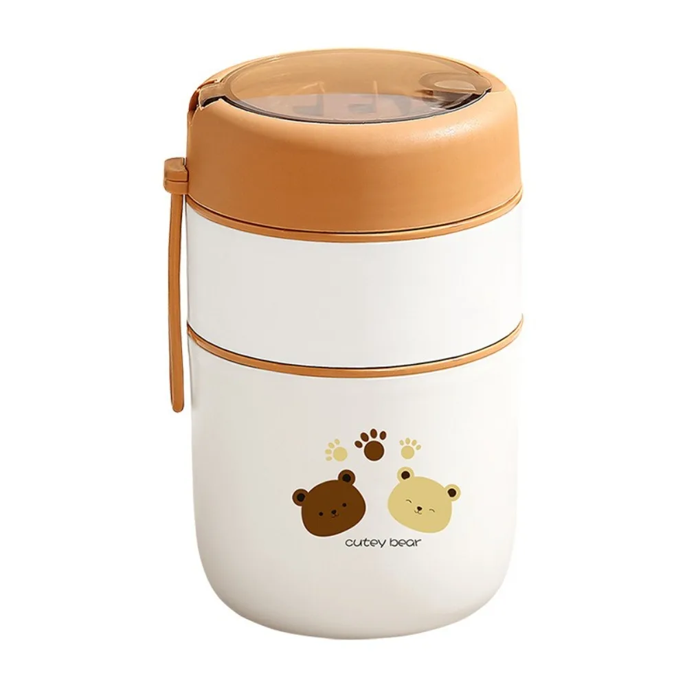 

Stainless Steel Thermal Lunch Box 680ml Leak-Proof Insulated Food Container Multi-Layer with Spoon Thermal Jar Home Use