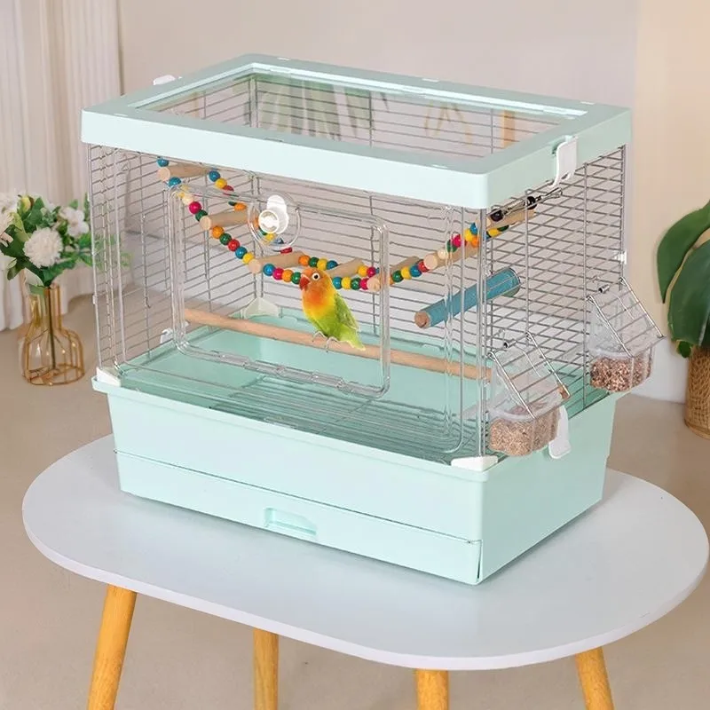 

Клетка для птиц Клетка для попугая Домашняя новая роскошная вилла Крест шелковая клетка для птиц Акриловый пион