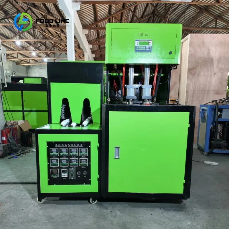 Customized High Output Semi Automatic 2 Cavities 600-700bph Multi Size Beverage Jar Pet Bottle Blower