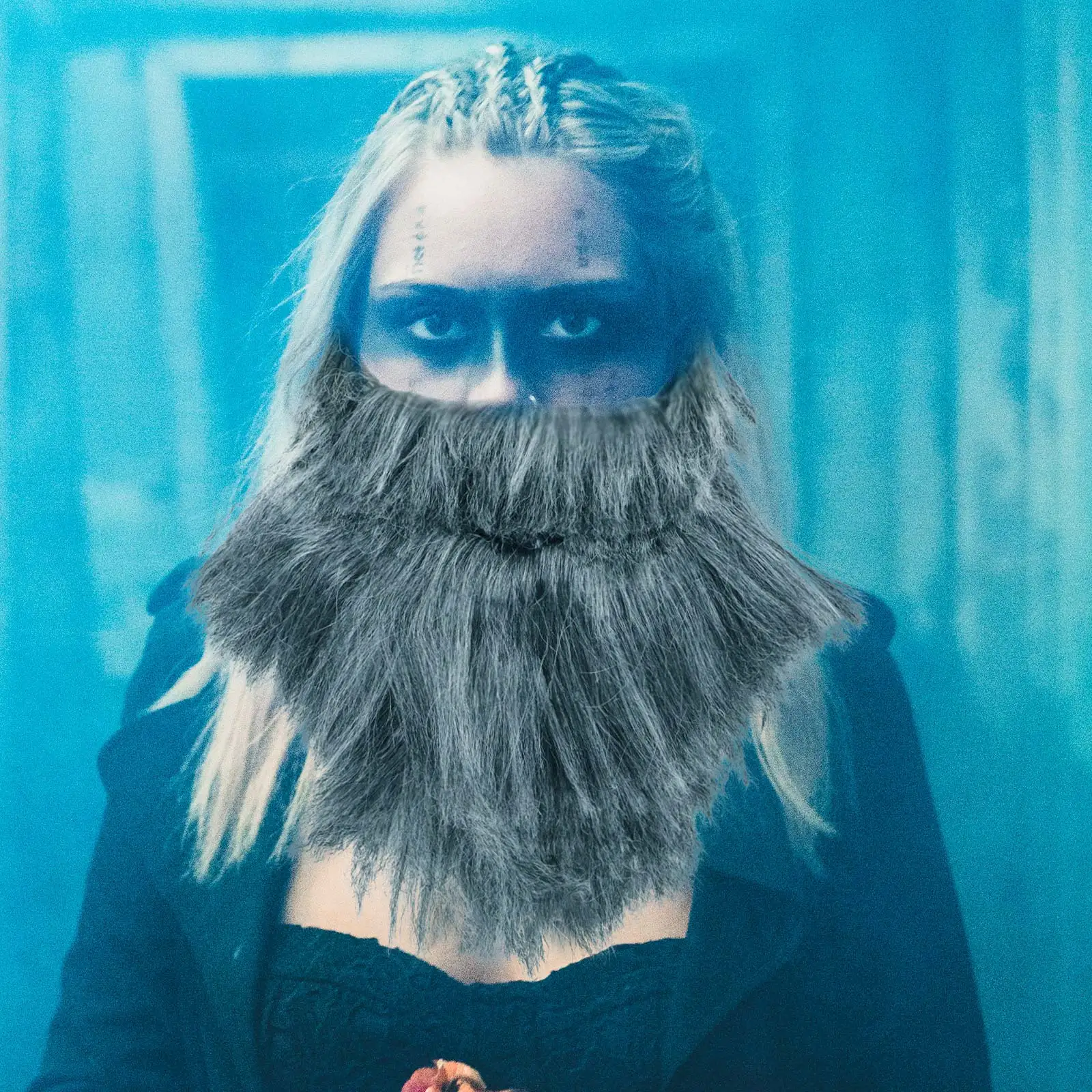 

1pc Plastic Fake Beard Grey Halloween Cosplay Mustache Costume Party Supply Lightweight Comfortable Stage Performance Dense