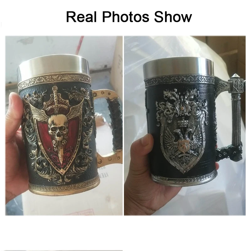 Taza de cerveza Medieval de gran capacidad, Tankard 3D, Nemesis Now House Stark, tazas de agua y café, copa de vino, regalo de Navidad y Halloween