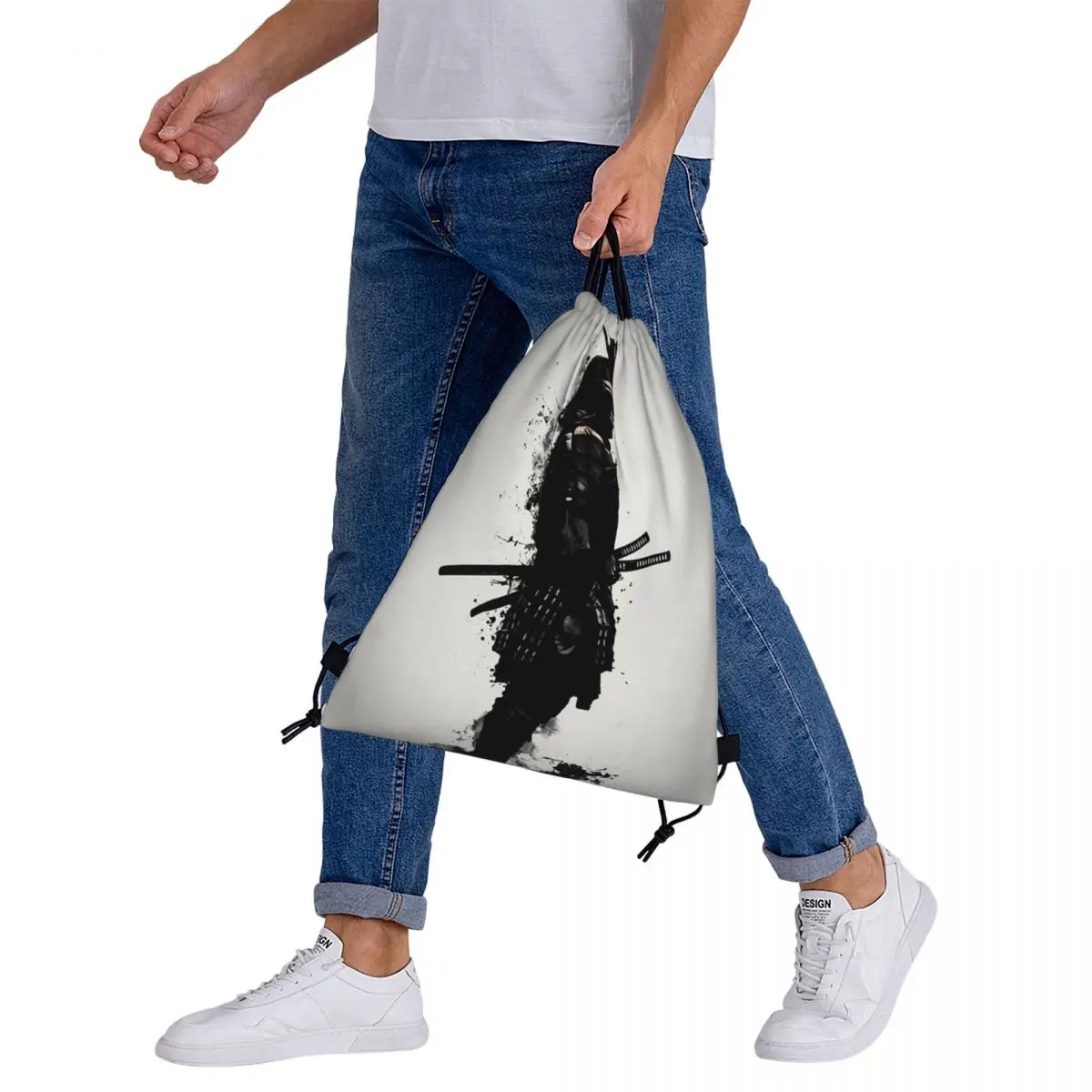 Mochilas Samurai blindadas multifuncionais, sacos de cordão portáteis, saco de sapatos de bolso, sacos de livros escolares, homem e mulher