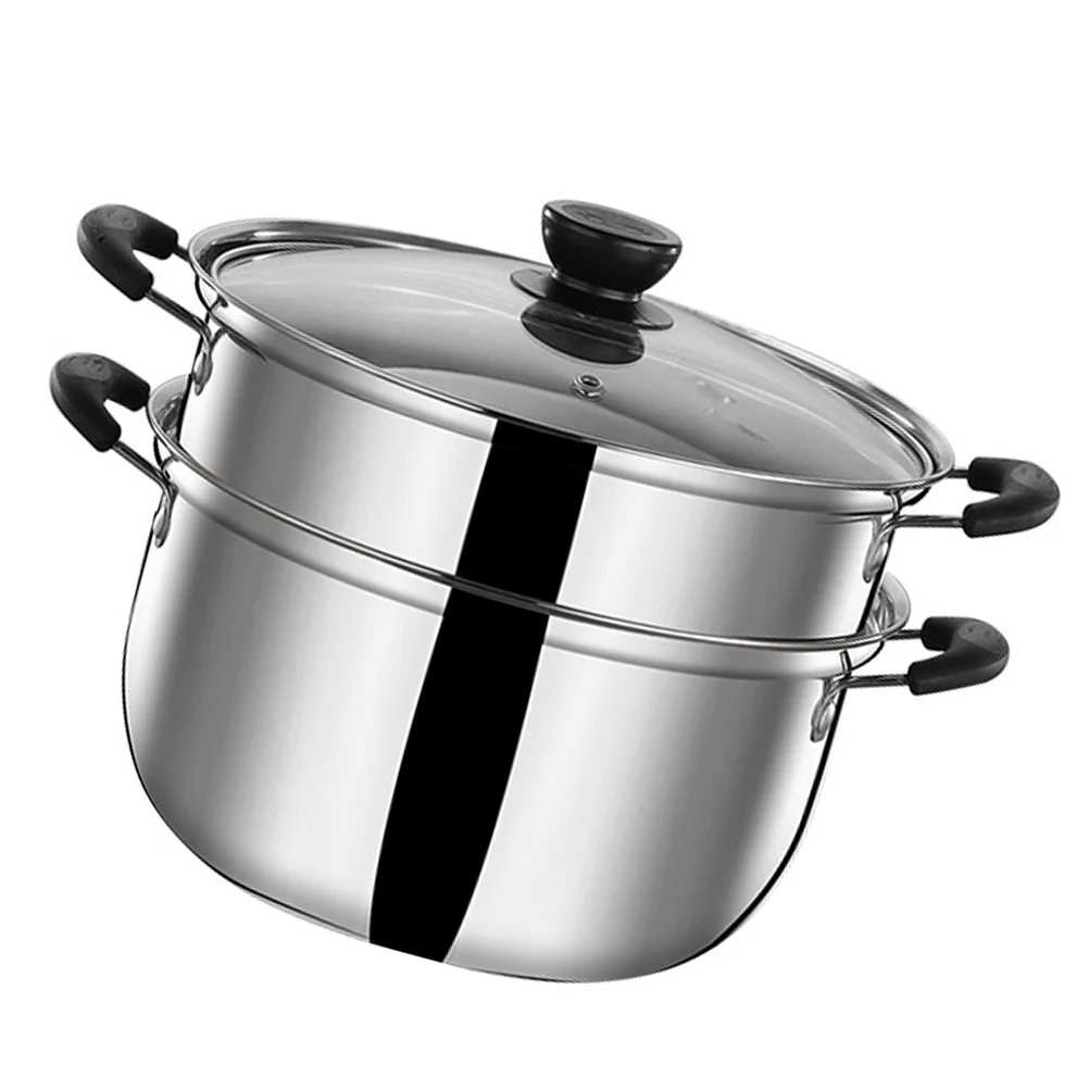 

Soup Pot Steaming Pot Food Steamer Chief Cooking Soup Cookware For Cooking Stainless Steel Sauce Pan With Lid Kitchen Cookware