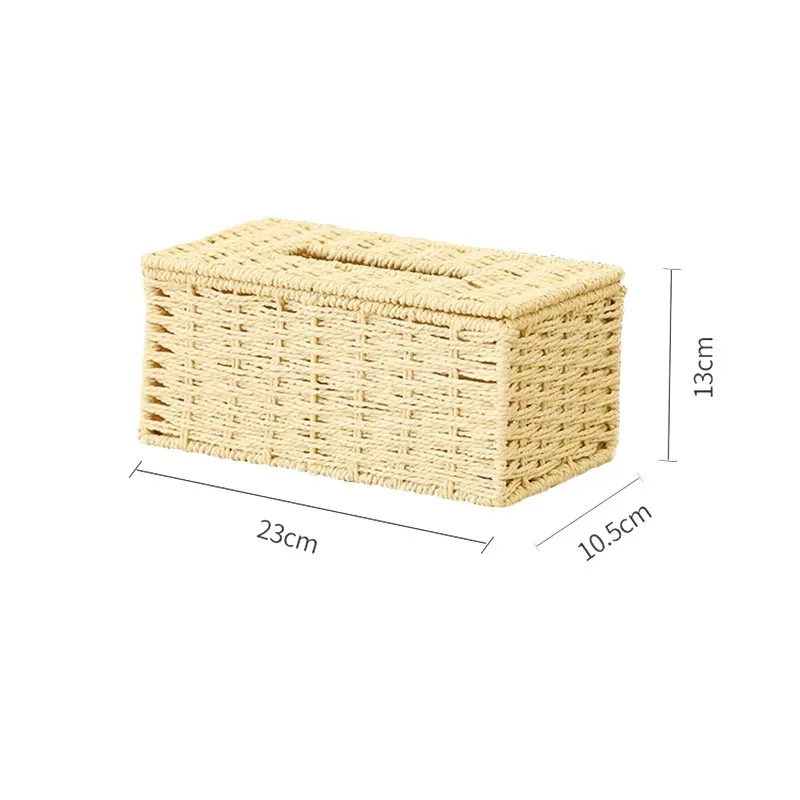 Rattan Tissue Box Vintage Napkin Holder Case Toilet Tissue Box Storage Container Cover For Home Living Room Desk Decoration