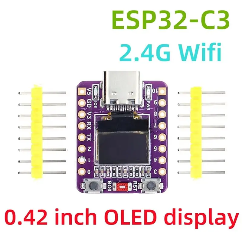 Placa de desarrollo OLED ABZW 2X ESP32-C3 con antena de módulo OLED de 0,42 pulgadas Wifi Bluetooth ESP32 Supermini