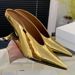 New In 2024 Pumps Strange Heels Slides Shoes For Women Fashion Female Pointed Toe Footwear Ladies High Heels Shoes Mules