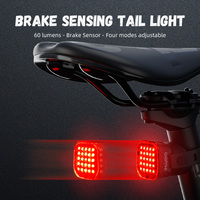 CYCLAMI Bicycle Rear Light Brake Sensing Bike Tail lights IPx6 Waterproof  Type-C Charge Riding Warning Safety Cycling Light