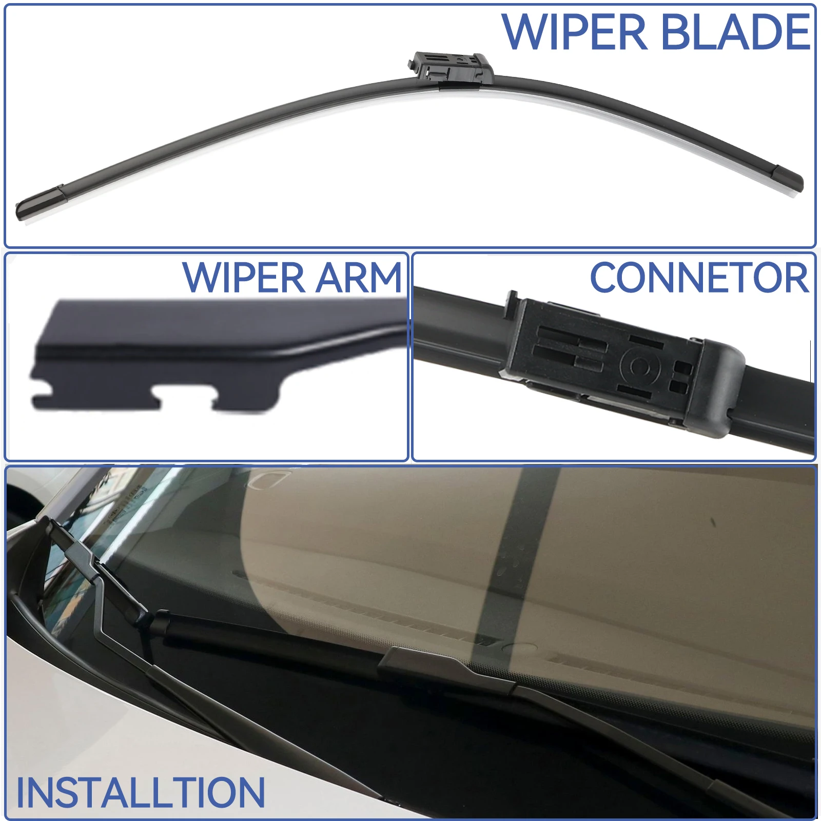 Car Wiper Front Wiper Blades Soft Rubber Windscreen Wipers Auto Windshield 24\