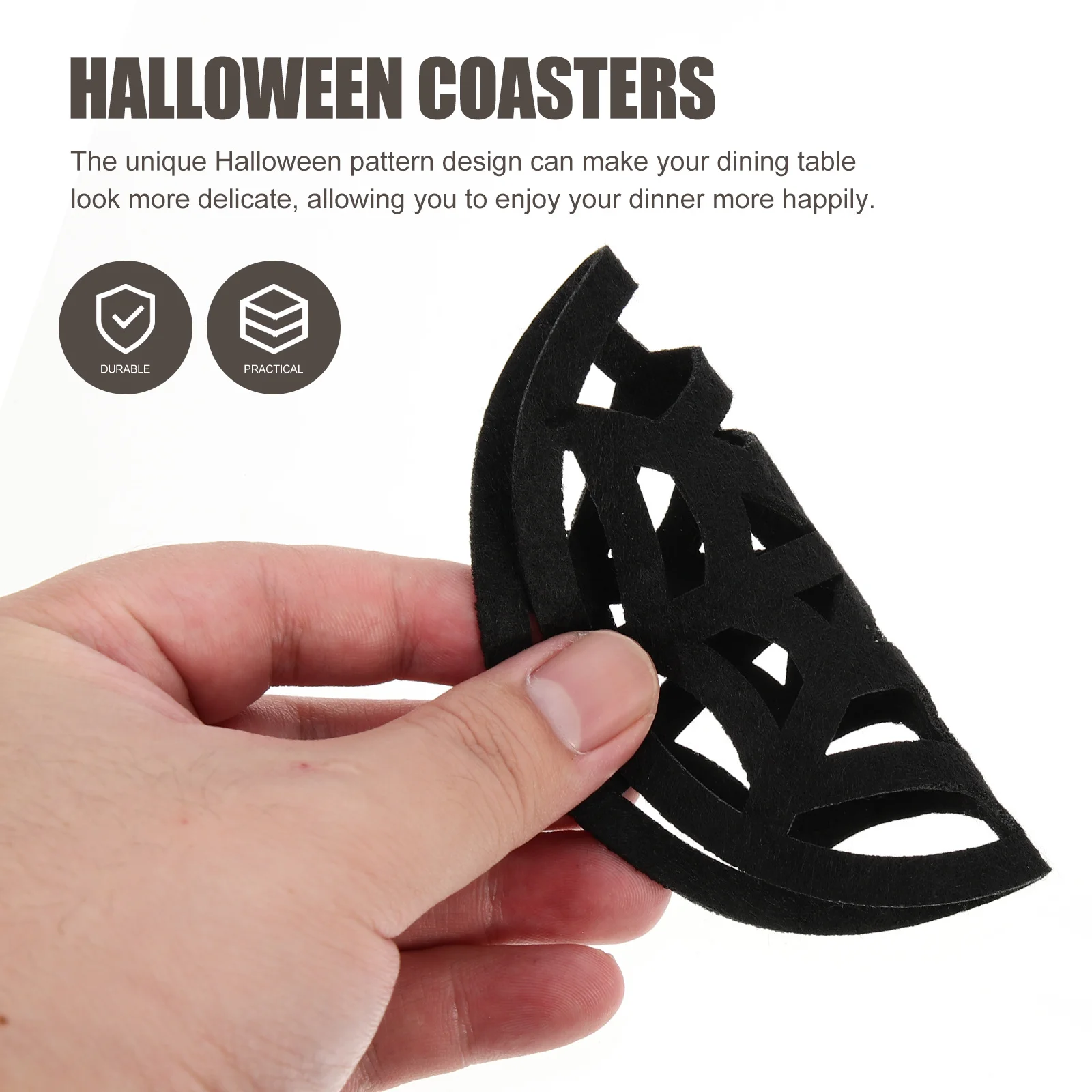 

12 шт., коврик для Хэллоуина, полый дизайн, термостойкий фетровый коврик для чаши, вечерние коврики для декора стола, коврики для фестиваля, столовой