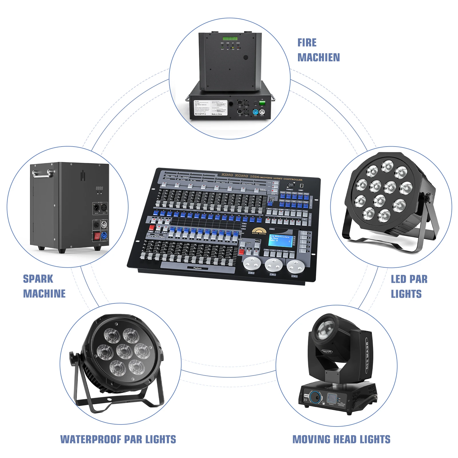 Fieryzeal DMX 512 Stage Light Controller Controller DMX a 1024 canali per LED Par Light Moving Head Light Console attrezzatura DJ