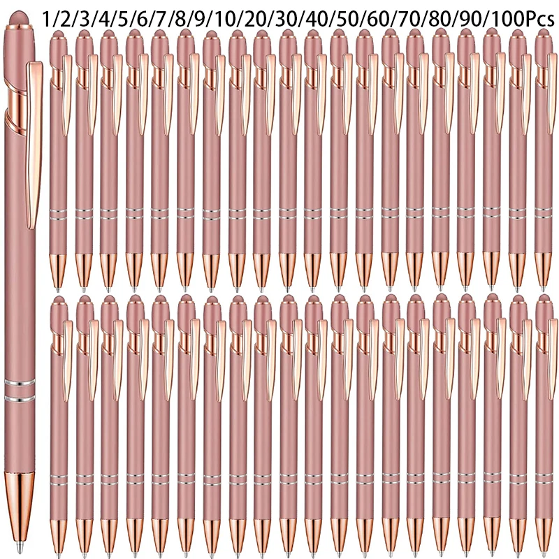 

1-100 шт. стилус шариковая ручка бизнес-офис свадебный подарок металлическая ручка для подписи модная ручка из розового золота со стилусом