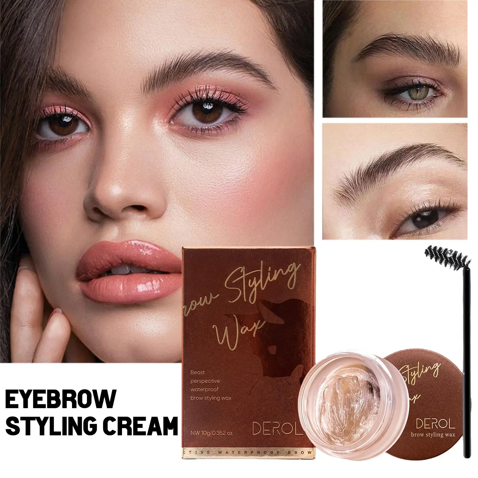 Eyebloggwarn-Gel imperméable pour les sourcils, Avertisseur pour les sourcils, Effet de stratification, Transparent, Durable, Regina, K7L0