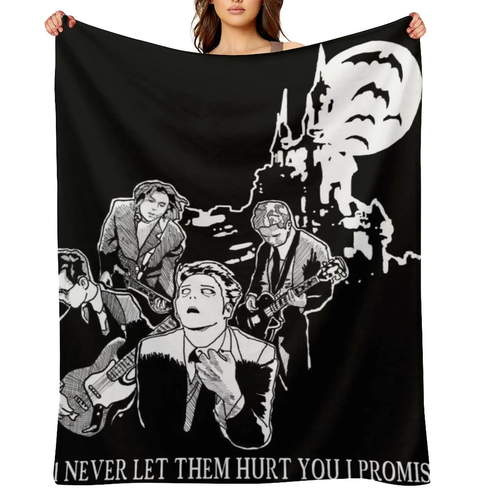 

Vampires Will Never Hurt You Manga Style Throw Blanket Warm Travel Multi-Purpose cosplay anime Blankets