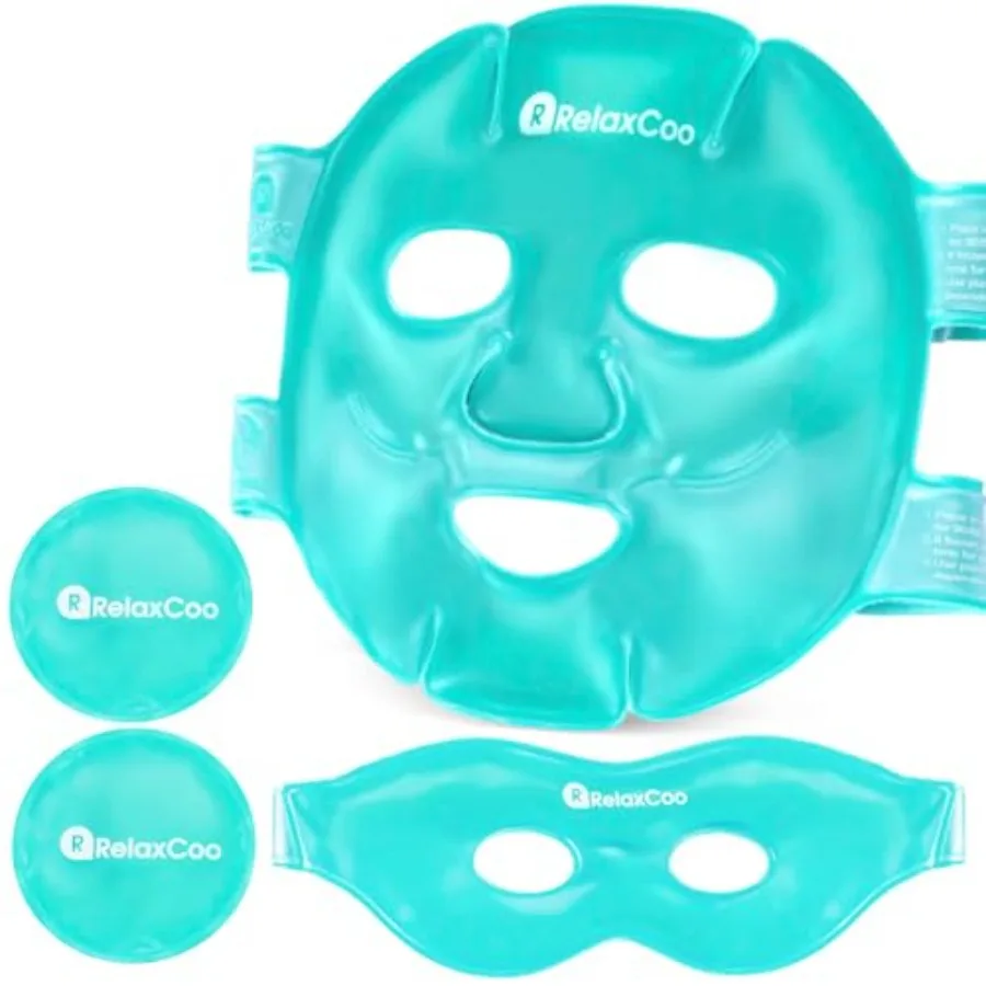 Ice Face Eye Mask for Dark Circles and Puffiness Cold Warm Compress, Gel Cold Cooling Face Mask Package for Women and Men, Migr