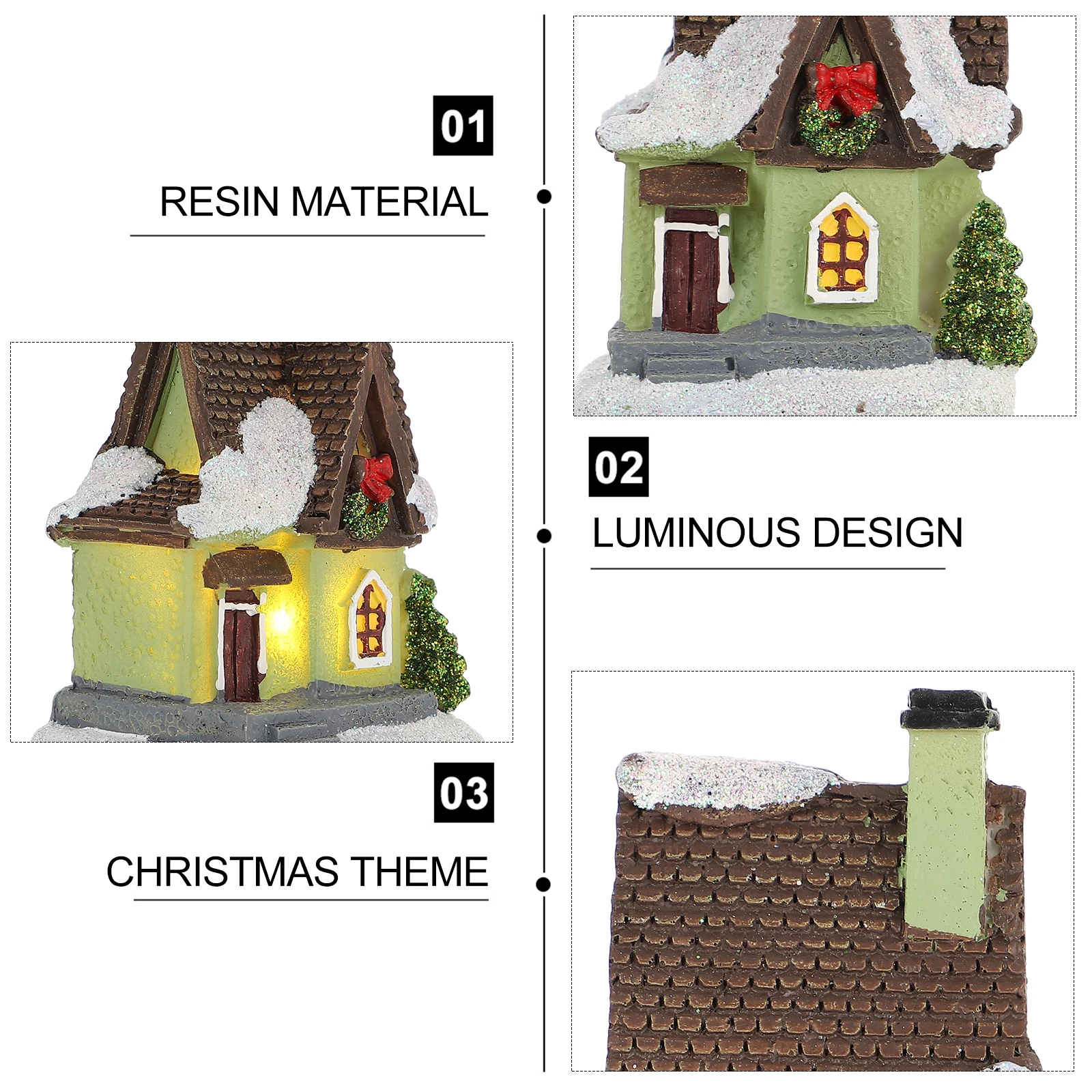 

Resin House Christmas Mini -Operated Dollhouse Miniature Statue