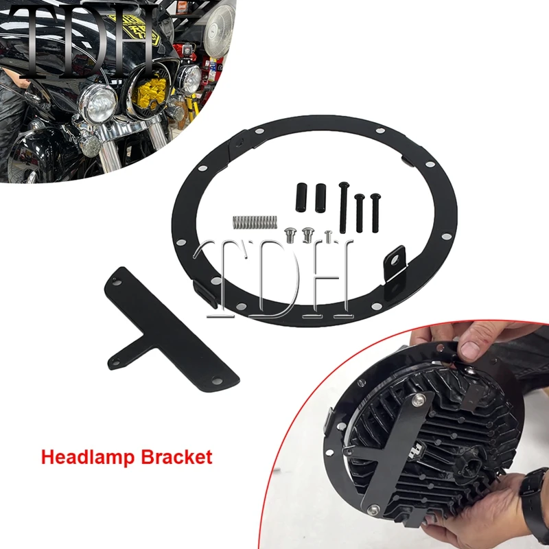 

For Harley Touring Road King Classic FLHR FLHRC FLHRI FLHP Batwing Street Glides For Baja LP6 Light Headlight Bracket Mount Kit
