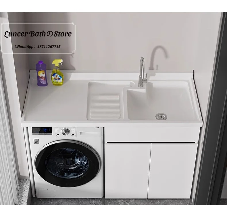 White honeycomb aluminum tubular washing machine cabinet, important companion washing machine combination cabinet