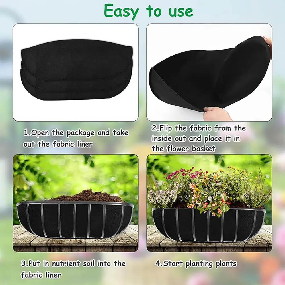 

Plant Pot Liner Eco-friendly Hanging Planter Pot Liners for Window Boxes Breathable Wall Basket Inserts for Indoor Outdoor