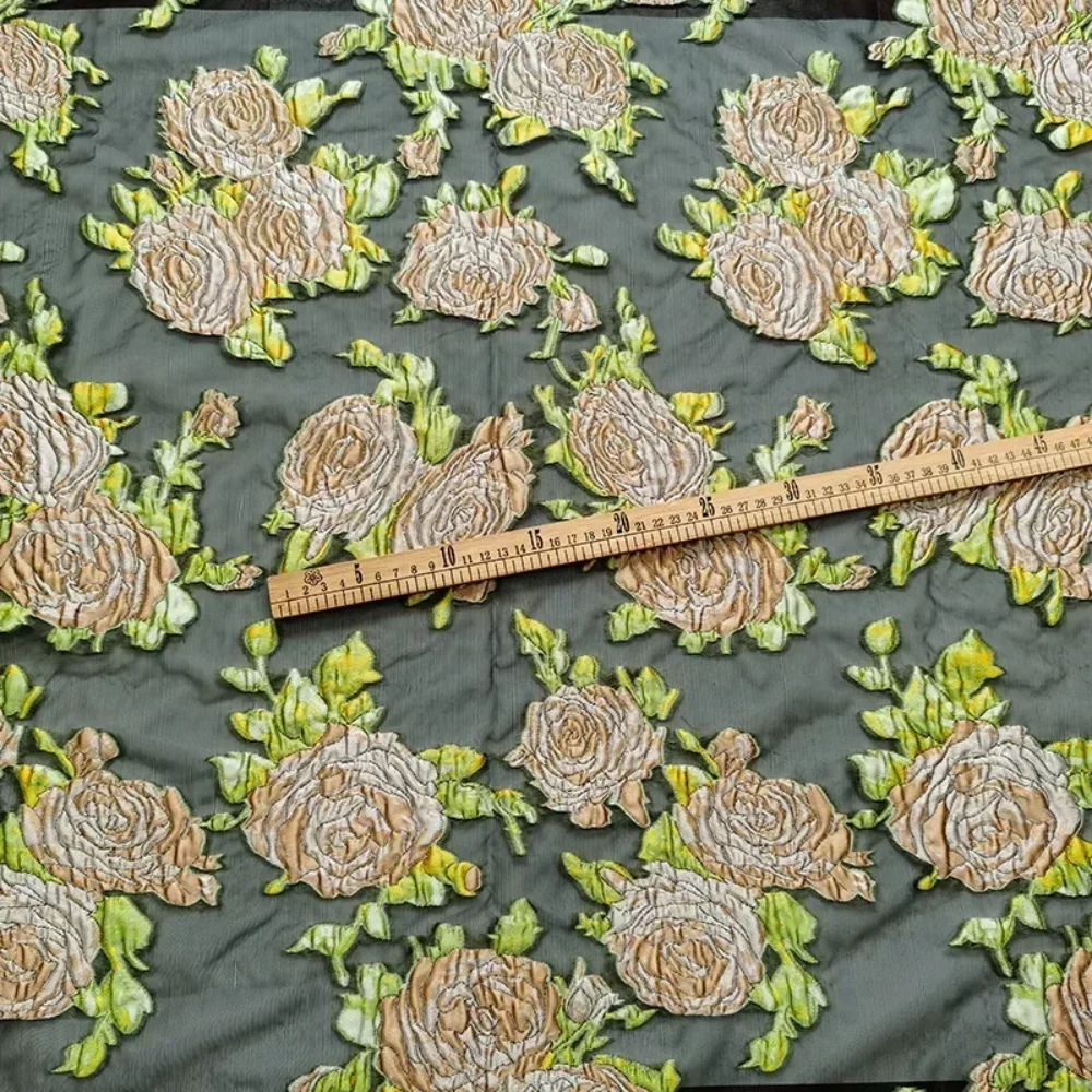 

Лето 2022, тонкая жаккардовая ткань из органзы, модный дизайн, юбка-пачка принцессы, свадебное платье, одежда с цветочным узором, ткань