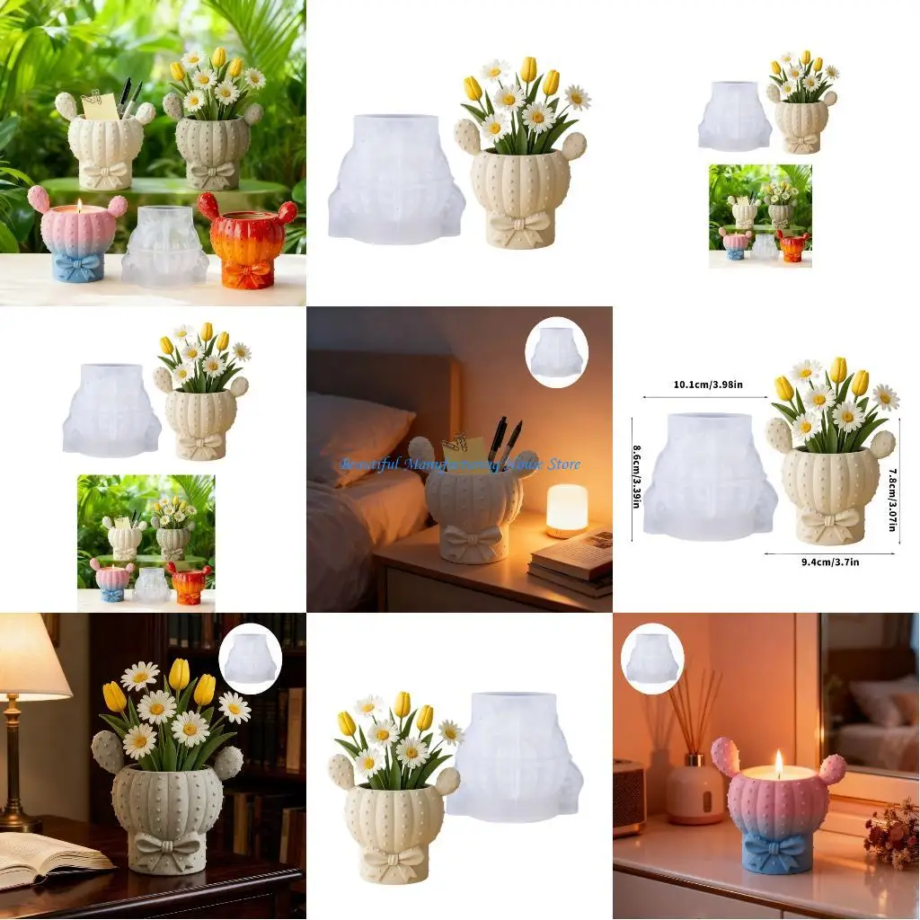 

E56A Artistic Euphorbia Flower Silicone Mold Consistent Concrete Resin Moulds Silicone Texture Suitable for Craft Projects