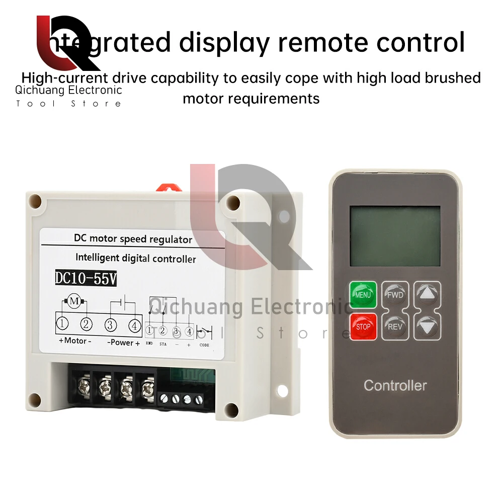 30A DC10-55V สมาร์ทแปรงมอเตอร์ Controller มอเตอร์ไดรฟ์จอแสดงผลรีโมทคอนโทรลรองรับแรงดันไฟฟ้าการตรวจสอบปัจจุบัน