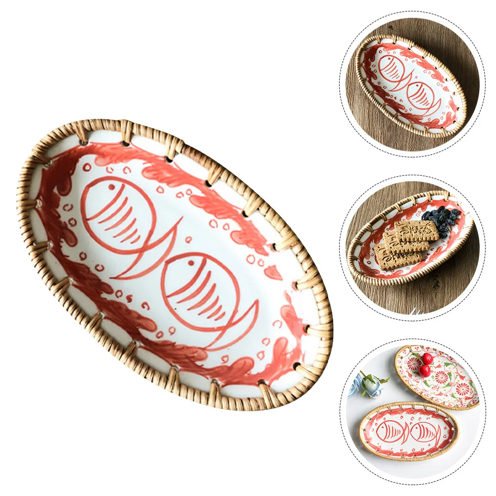 

Stylish Vietnamese Style Snack Tray Multi-Function Fruit Dessert Plate Kitchen Home Decor Gift Snack Tray