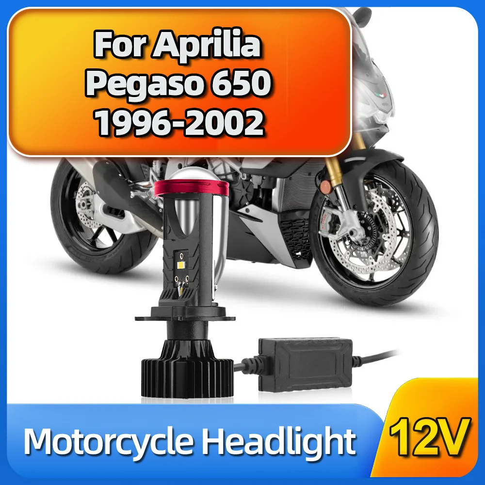 For Aprilia Pegaso 650 1996-2000 2001 2002 Motor H4 LED Projector Mini Headlight Bulbs 30000LM Bi-LED Motorcycle Lens Projector