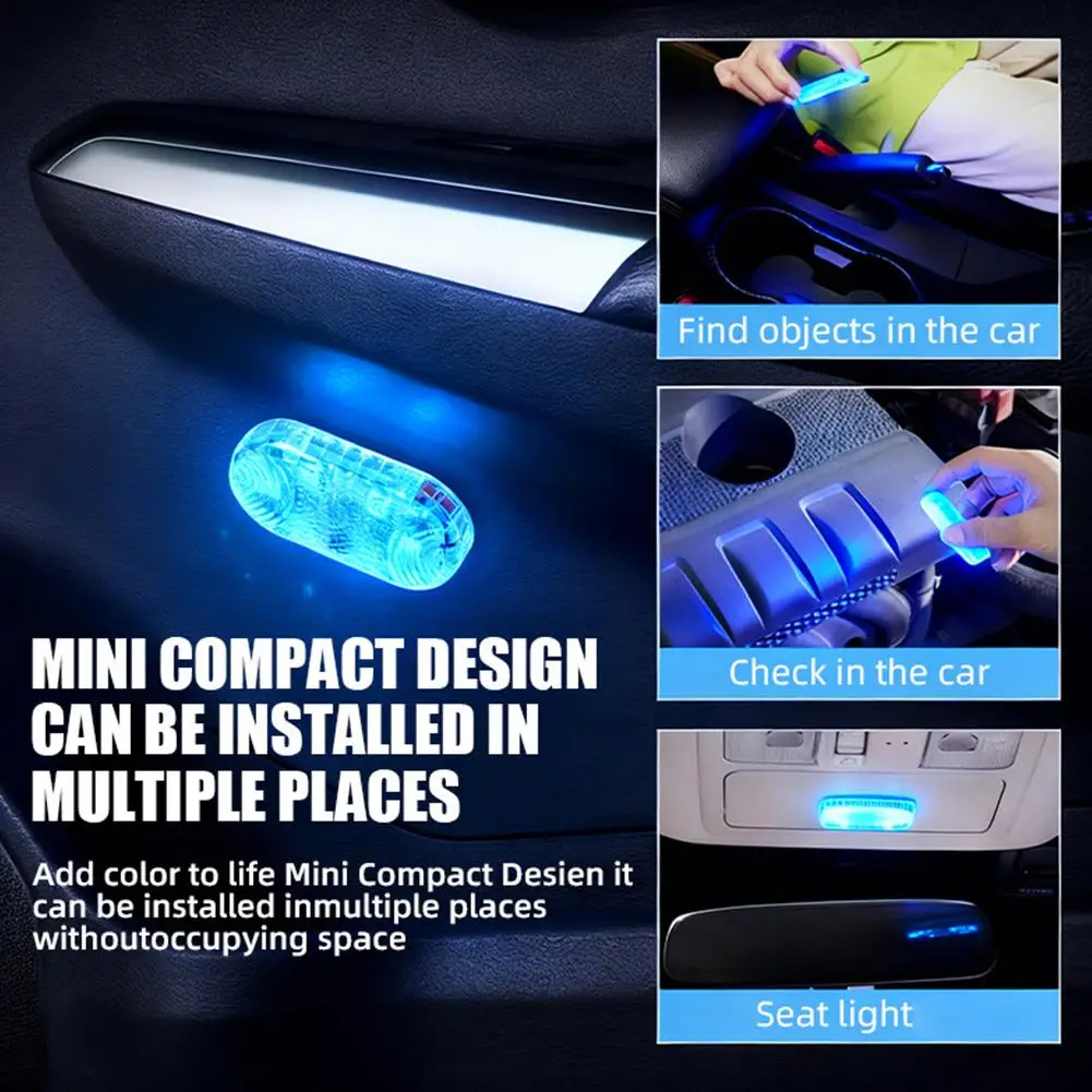 1PC Touch Sensor LED Car Interior Light, USB Powered Roof Map Dome Reading Lamp for Ceiling, Auto Decoration Ambient L8P9