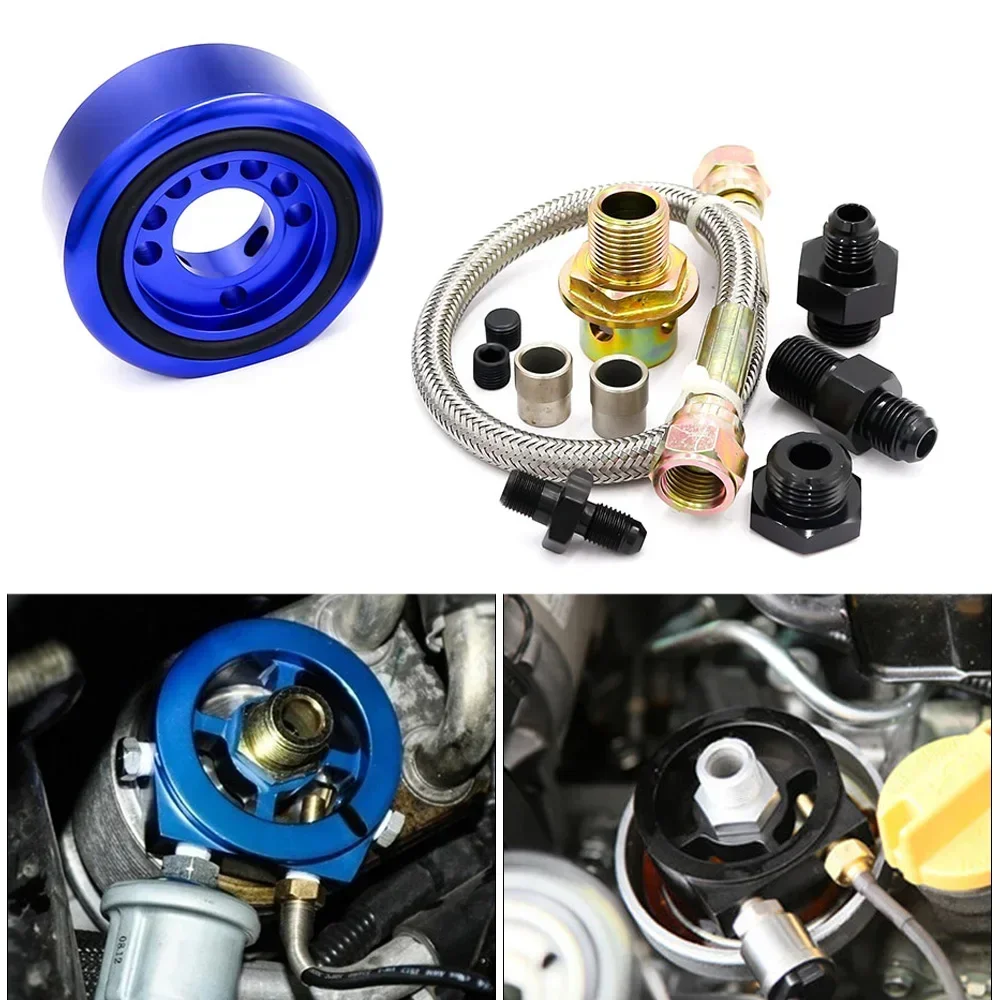 For Honda Civic 1988‑1991 B20 Vtec Engine Oil Filter Cooler Sandwich Plate Adapter Fuel Line Hose Performance Auto Parts