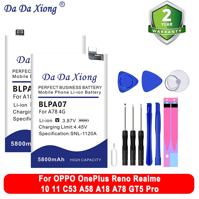 BLPA15 BLPA23 BLPA19 BLPA21 BLPA05 BLPA07 New Battery For OPPO OnePlus Reno Realme 3 6 3T 3 A3010 A18 A78 GT5 10 11 C53 A58 Pro