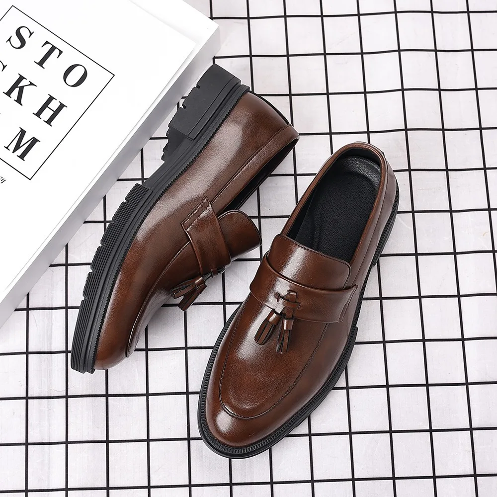 

Новое поступление, мужские лоферы с кисточками, роскошные мужские модельные туфли на платформе, кожаные повседневные деловые лоферы, итальянские свадебные туфли