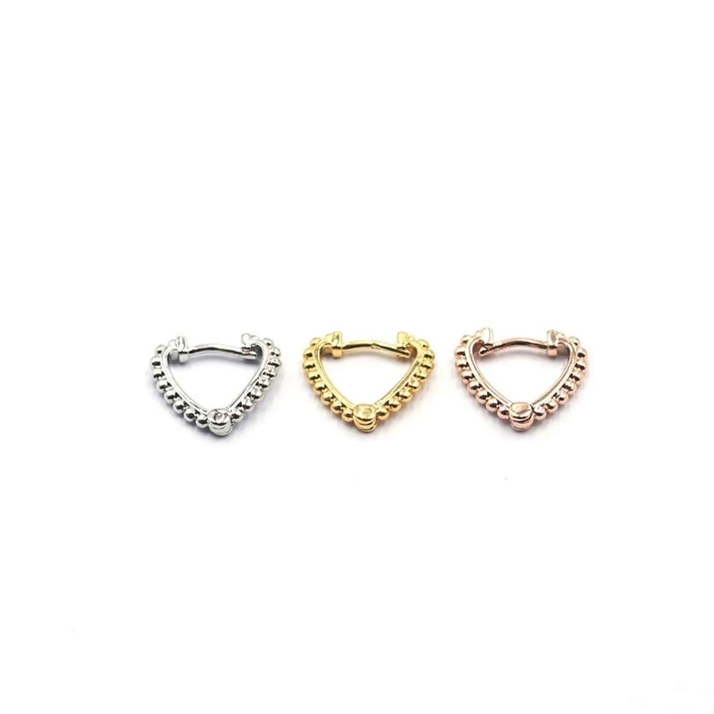 1 PCS Gold Color Copper Closed Circle Heart Hoop Earring for Women Men Hollow Geometric Ear Cartilage Piercing Cuff Jewelry