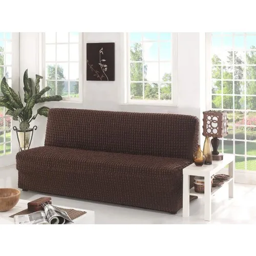 Karna Home Strech 3 Personality Cotton Sleeveless Seat Sofa Cover Brown