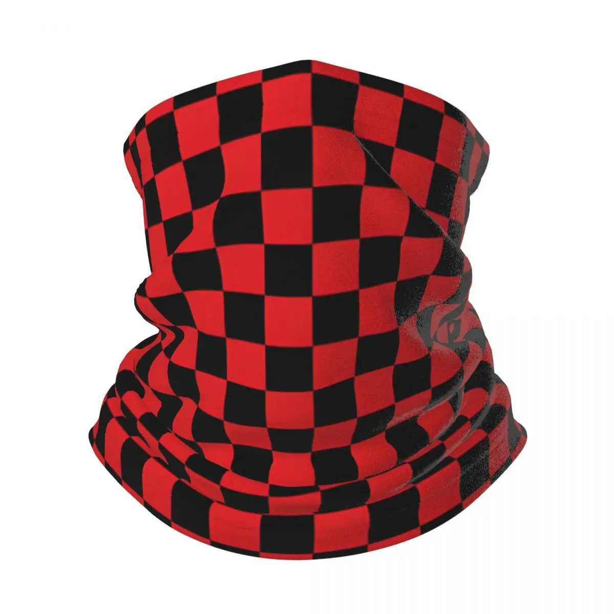 Red And Black Checkerboard Bandana Neck Gaiter Windproof Face Mask Scarf Cover Women Men Headwear