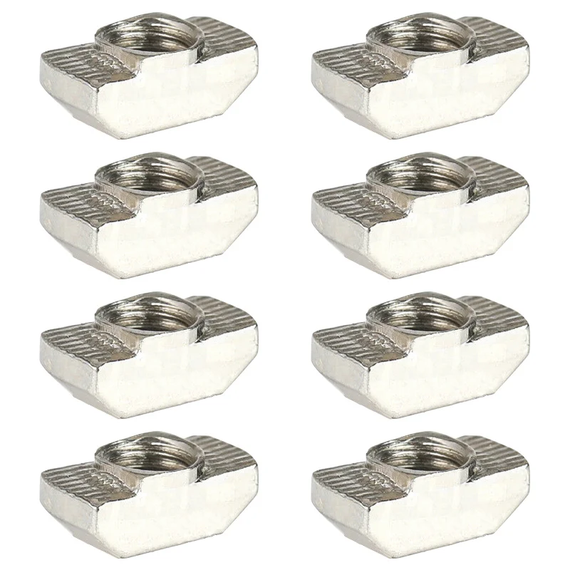 100 pcs M3 Drop-in T Nuts, Sliding T Slot Fasteners for 2020 Series Aluminum Extrusion Profiles, Carbon Steel Nickel Plated